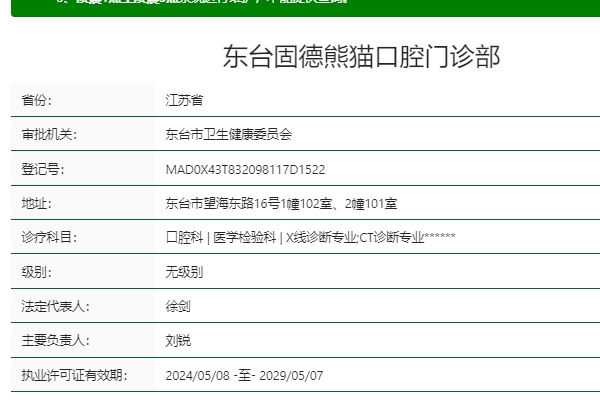 東臺固德熊貓口腔門診部