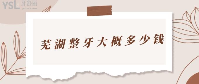蕪湖整牙大概多少錢
