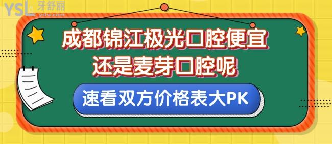 成都錦江極光口腔便宜還是麥芽口腔呢，速看雙方價格表大PK