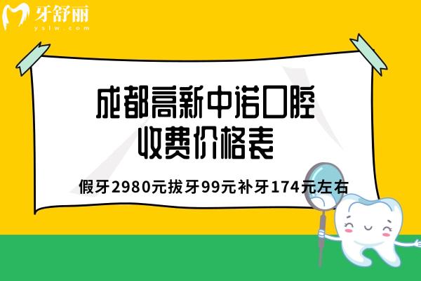 成都高新中諾口腔收費價格表