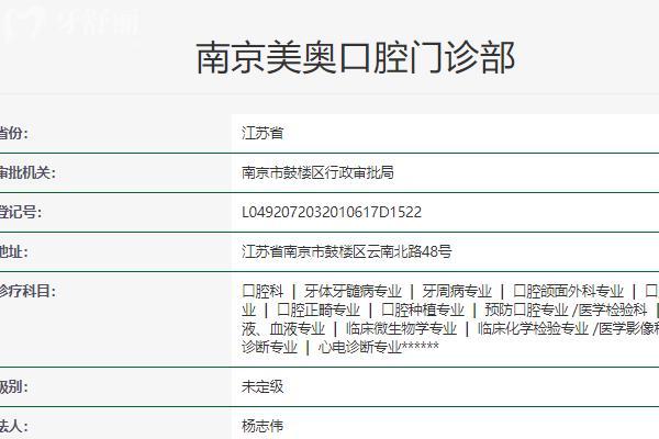南京美奧口腔地址分布