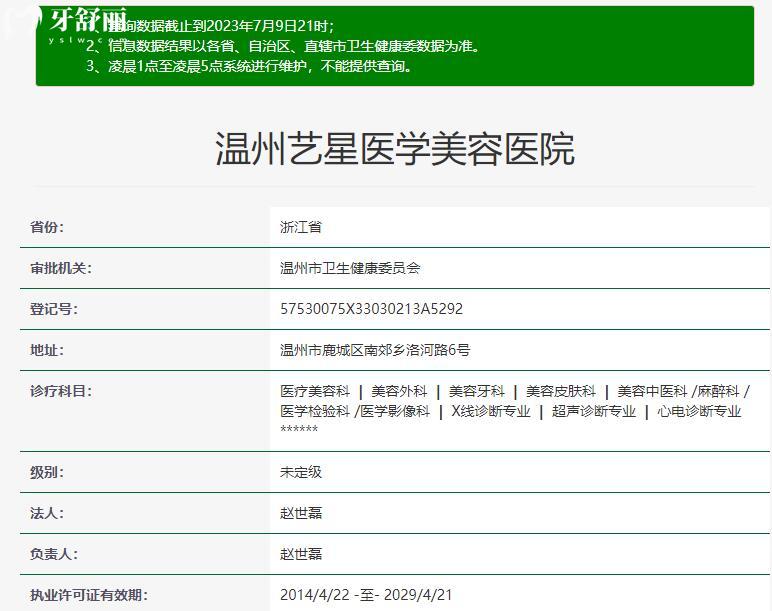 溫州藝星口腔資質(zhì)