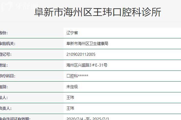 阜新王瑋口腔