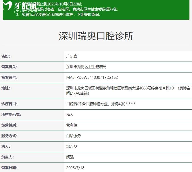 瑞奧口腔正規(guī)資質