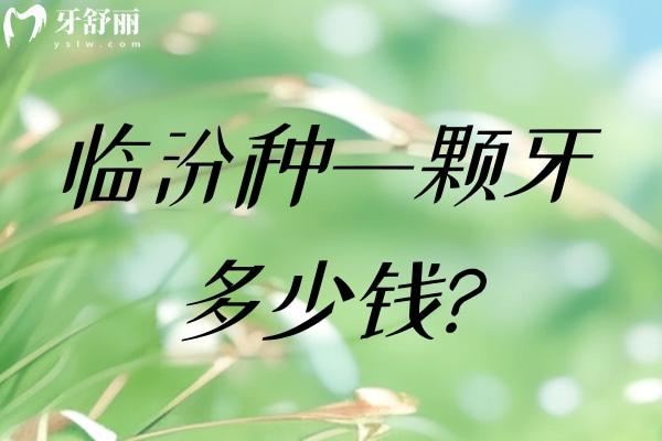 臨汾種一顆牙多少錢