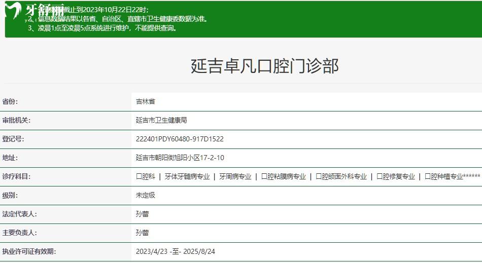 延吉卓凡口腔門診部正規(guī)資質(zhì)