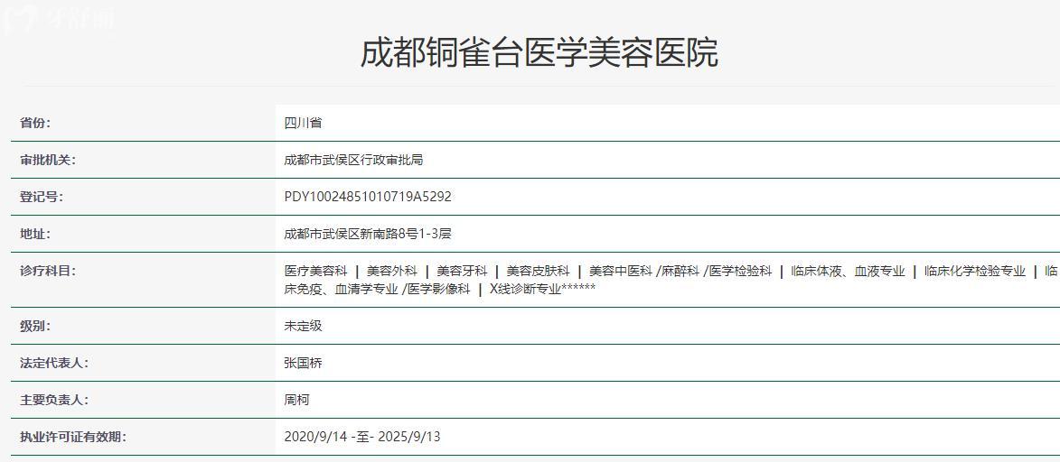 成都銅雀臺(tái)醫(yī)院口腔科衛(wèi)健委資料
