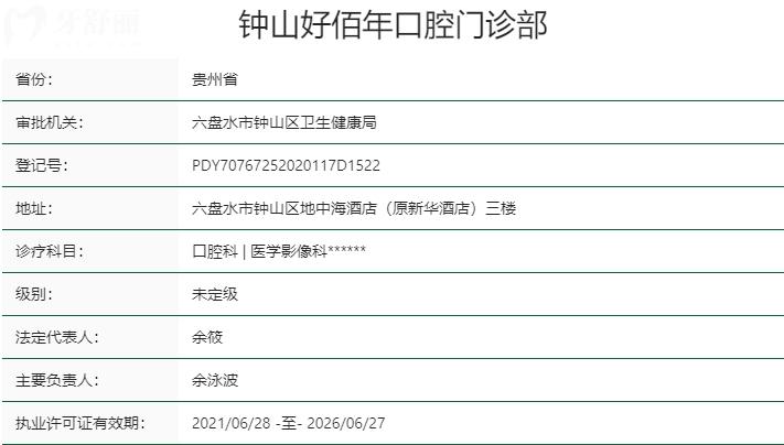 六盤水好佰年口腔資質