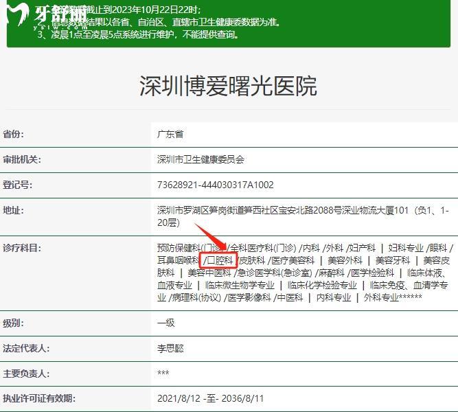 深圳博愛曙光口腔醫(yī)院價格表