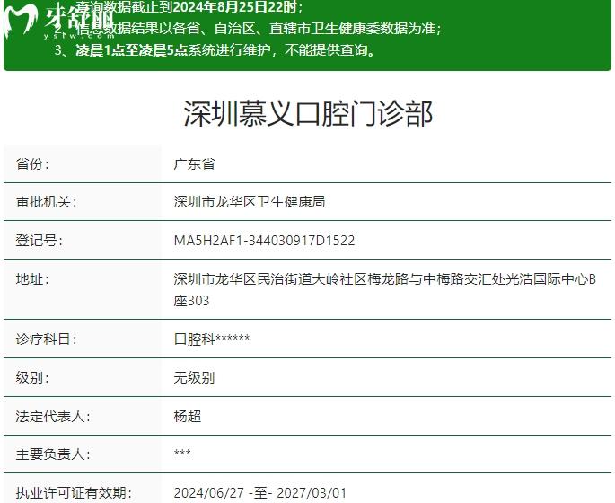 深圳慕義口腔資質(zhì)