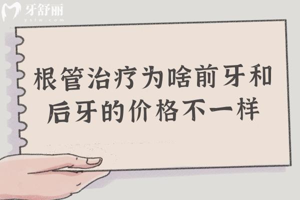 根管治療為啥前牙和后牙的價格不一樣？