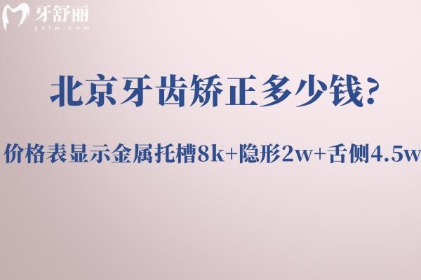 北京牙齒矯正多少錢?價(jià)格表顯示金屬托槽8k+隱形2w+舌側(cè)4.5w+附正畸醫(yī)院排名前五