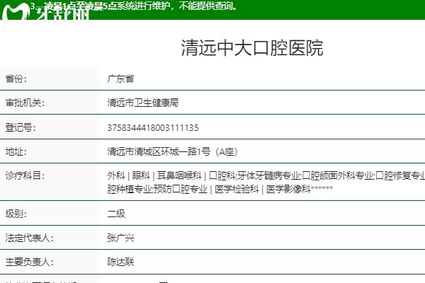 清遠(yuǎn)中大口腔是私立二級正規(guī)?？? width=