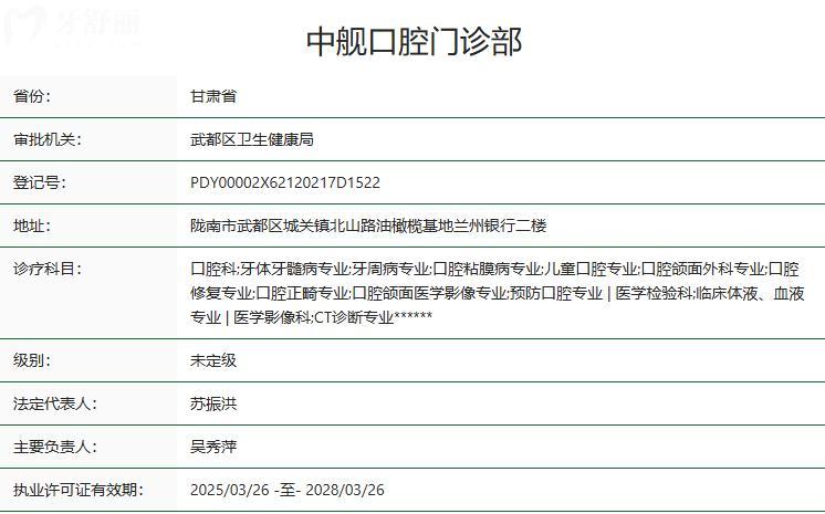 隴南中艦口腔門診部