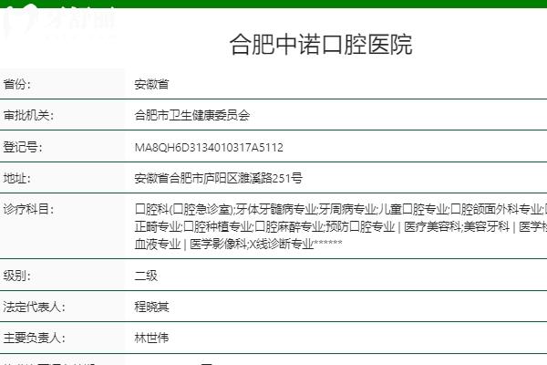 合肥中諾口腔醫(yī)院地址電話公布