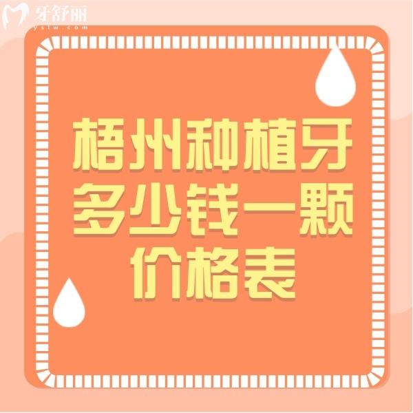 梧州種植牙多少錢一顆價格表，冬文口腔6500+榮德口腔4500+價格不坑人